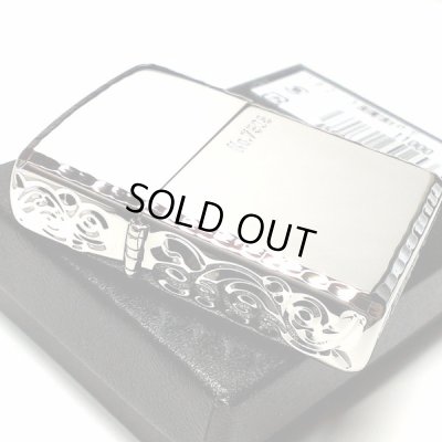 画像3: ZIPPO アーマー 限定 3面彫刻 アラベスク 鏡面プラチナ シルバー ジッポ ライター かっこいい シリアルNo刻印 コーナーリューター 重厚 メンズ