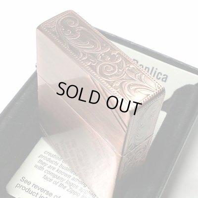 画像3: ZIPPO 1935 ジッポ ライター 1935年復刻レプリカ カッパー 銅古美 3面アラベスク ダイアゴナルライン 唐草 彫刻 アンティーク 角型 3バレル かっこいい 人気 ギフト プレゼント
