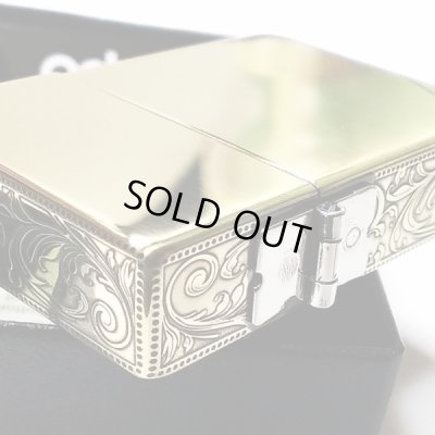 画像3: ZIPPO ライター ジッポ 1935 復刻レプリカ ゴールド アンティークブラス 3面アラベスク ダイアゴナルライン 3バレル 唐草 彫刻 アンティーク 角型 メンズ ギフト プレゼント