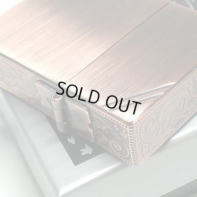 画像4: ZIPPO 1935 ジッポ ライター 1935年復刻レプリカ カッパー 銅古美 3面アラベスク ダイアゴナルライン 唐草 彫刻 アンティーク 角型 3バレル かっこいい 人気 ギフト プレゼント