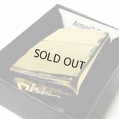 画像2: ZIPPO アーマー ジッポ ライター ゴールド シャインレイ 金タンク 重厚モデル 両面コーナー彫刻 金 シンプル メンズ ジッポー ギフト プレゼント