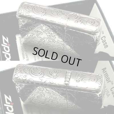 画像4: ZIPPO アーマー ジッポ 5面 アラベスク シルバー 銀イブシ ライター かっこいい 葉 花 コーナーリューター  おしゃれ 銀 重厚 メンズ ギフト