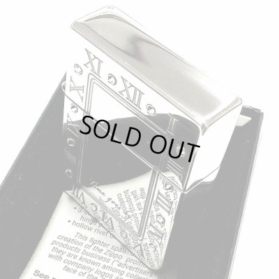 画像5: ZIPPO ライター ジッポ 1935 復刻レプリカ アトラースクロック シルバー 燻し 時計 ラインストーン 3バレル かっこいい おしゃれ 角型 メンズ レディース ギフト プレゼント