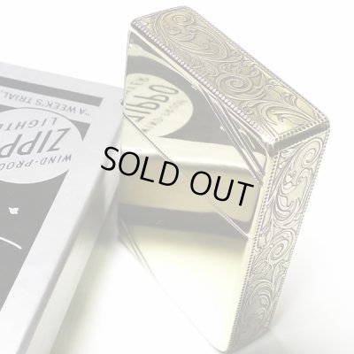 画像6: ZIPPO ライター ジッポ 1935 復刻レプリカ ゴールド アンティークブラス 3面アラベスク ダイアゴナルライン 3バレル 唐草 彫刻 アンティーク 角型 メンズ ギフト プレゼント