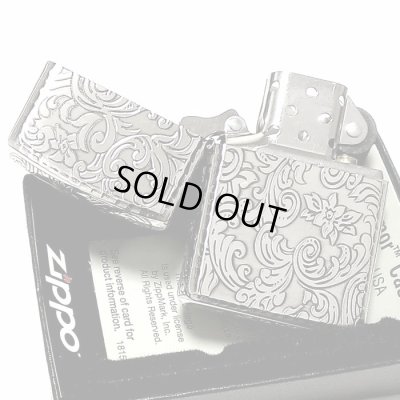 画像6: ZIPPO アーマー ジッポ 5面 アラベスク シルバー 銀イブシ ライター かっこいい 葉 花 コーナーリューター  おしゃれ 銀 重厚 メンズ ギフト