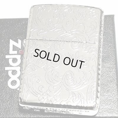 画像2: ZIPPO アーマー 5面 アラベスク シルバー プラチナ 鏡面 ジッポ ライター かっこいい 葉 花 コーナーリューター  おしゃれ 銀 重厚 メンズ ギフト プレゼント