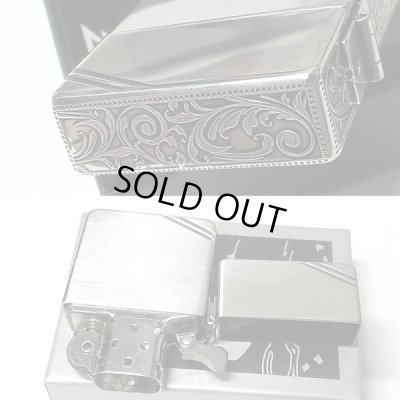 画像5: ZIPPO ライター ジッポ 1935 復刻レプリカ シルバー 燻し 3面アラベスク ダイアゴナルライン 3バレル かっこいい 唐草 彫刻 アンティーク 角型 メンズ ギフト