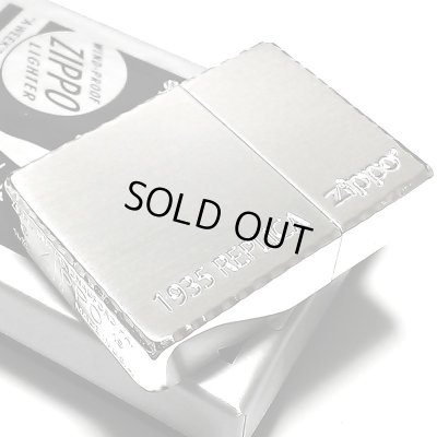 画像3: ジッポ 1935 復刻レプリカ サテンシルバー ZIPPOライター ロゴデザイン シンプル サテン＆ミラー かっこいい リューターカット 銀差し 角型 高級 銀 おしゃれ メンズ ギフト プレゼント