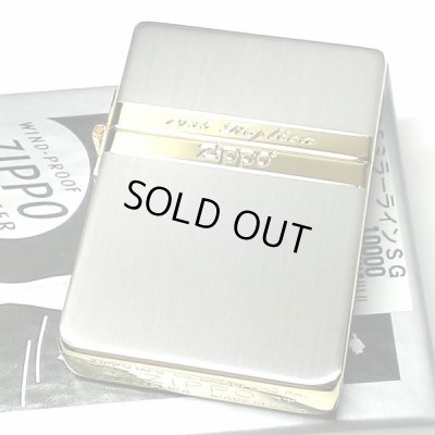 画像2: ZIPPO ライター ジッポ 1935 復刻レプリカ ミラーライン クラシック 角型 外ヒンジ 3バレル シルバー＆ゴールド 金銀 SG かっこいい シンプル メンズ プレゼント