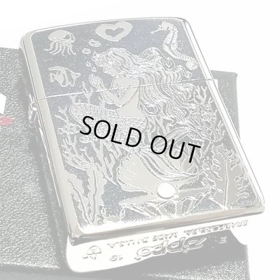 画像5: ZIPPO ライター アーマー ジッポ シルバー&ブルー 鏡面 マーメイド スワロフスキー かっこいい おしゃれ メンズ ギフト プレゼント