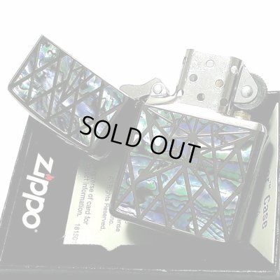 画像4: ZIPPO かっこいい アーマー ジッポ ライター シェルスター 両面加工 重厚 シェルインレイ 天然貝象嵌 ブラックニッケル 高級 ジッポー メンズ ギフト プレゼント