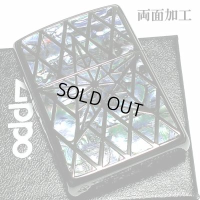 画像5: ZIPPO かっこいい アーマー ジッポ ライター シェルスター 両面加工 重厚 シェルインレイ 天然貝象嵌 ブラックニッケル 高級 ジッポー メンズ ギフト プレゼント