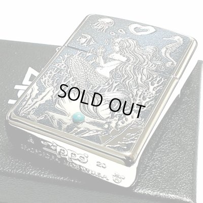 画像3: ZIPPO アーマー ジッポ シルバー&ブルー 鏡面 マーメイド ターコイズ かっこいい ライター おしゃれ メンズ ギフト プレゼント
