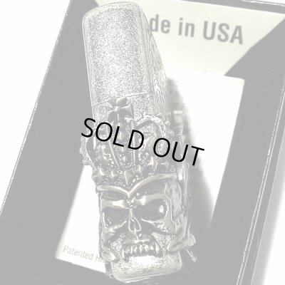 画像6: ZIPPOライター かっこいい フォーチュンヘッド ジッポ 銀イブシ スカル 大型3面メタル ライター Fortune head ふくろう ドクロ おしゃれ メンズ ギフト プレゼント