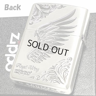 画像3: ZIPPO アーマー ジッポライター シェルウイング 天使の羽 シルバー イブシ 天然貝 深彫り彫刻 両面加工 重厚 かっこいい おしゃれ メンズ レディース ギフト