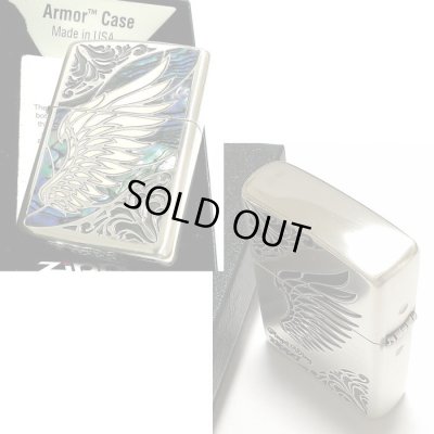 画像5: ZIPPO アーマー ジッポライター シェルウイング 天使の羽 シルバー イブシ 天然貝 深彫り彫刻 両面加工 重厚 かっこいい おしゃれ メンズ レディース ギフト