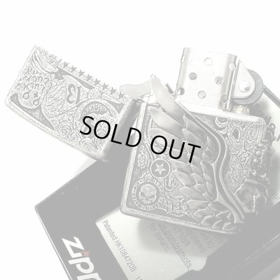 画像5: ZIPPOライター かっこいい フォーチュンヘッド ジッポ 銀イブシ スカル 大型3面メタル ライター Fortune head ふくろう ドクロ おしゃれ メンズ ギフト プレゼント