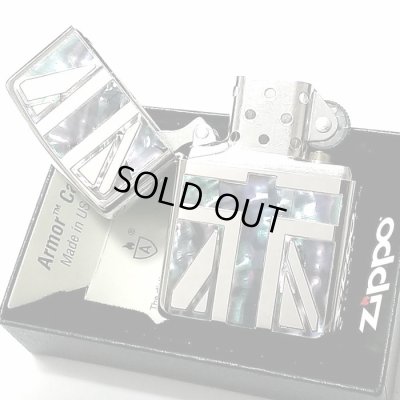 画像6: ZIPPO アーマー サイモンカーター ジッポ ライター かっこいい ユニオンジャック シェルインレイ シルバー 天然貝 サイド彫刻 メンズ ギフト ブランド おしゃれ