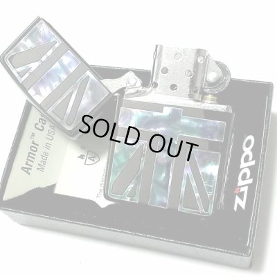 画像6: ZIPPO アーマー ジッポ サイモンカーター ライター ブランド かっこいい ユニオンジャック シェルインレイ ブラック 天然貝 サイド彫刻 メンズ ギフト プレゼント おしゃれ