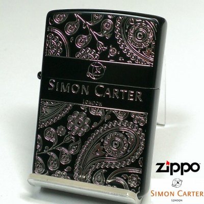 画像4: ZIPPO ライター サイモンカーター ジッポ かっこいい ペイズリ― マットブラック×シルバー 艶消し 黒 彫刻 メンズ ブランド プレゼント かわいい おしゃれ