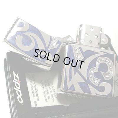 画像4: ZIPPO ライター アーマー ジッポ ニューダイアル ブルー スワロフスキー 重厚 ダイアノシルバー 鏡面 深彫り 美しい 青 かっこいい おしゃれ メンズ ギフト プレゼント
