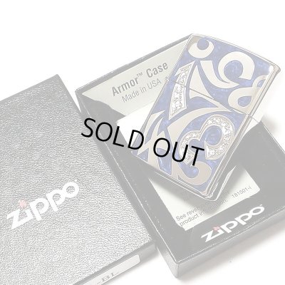画像5: ZIPPO ライター アーマー ジッポ ニューダイアル ブルー スワロフスキー 重厚 ダイアノシルバー 鏡面 深彫り 美しい 青 かっこいい おしゃれ メンズ ギフト プレゼント