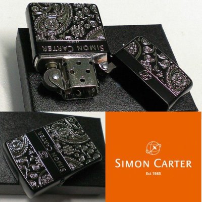 画像3: ZIPPO ライター サイモンカーター ジッポ かっこいい ペイズリ― マットブラック×シルバー 艶消し 黒 彫刻 メンズ ブランド プレゼント かわいい おしゃれ