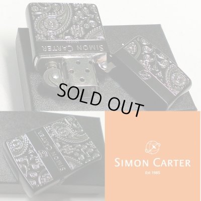 画像3: ZIPPO ライター サイモンカーター ジッポ かっこいい ペイズリ― マットブラック×シルバー 艶消し 黒 彫刻 メンズ ブランド プレゼント かわいい おしゃれ