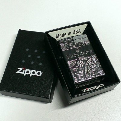 画像5: ZIPPO ライター サイモンカーター ジッポ かっこいい ペイズリ― マットブラック×シルバー 艶消し 黒 彫刻 メンズ ブランド プレゼント かわいい おしゃれ