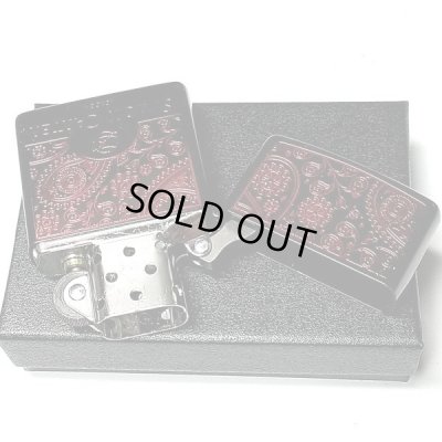 画像4: ZIPPO ライター ブランド サイモンカーター ジッポ かっこいい ペイズリ― マットブラック×レッド 艶消し 黒 赤 彫刻 メンズ おしゃれ ギフト プレゼント 女性