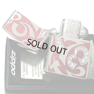 画像4: ジッポ ZIPPO ライター アーマー ニューダイアル レッド 重厚 スワロフスキー ダイアノシルバー 鏡面 深彫り 赤 美しい かっこいい おしゃれ メンズ ギフト プレゼント