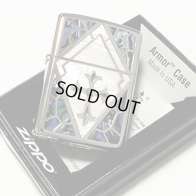 画像5: ZIPPO ジッポ アーマー シェルインレイ 天然貝象嵌 クロス ライター 重厚 シルバー 美しい ホワイトシェル かっこいい おしゃれ メンズ レディース ギフト プレゼント