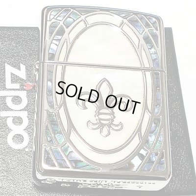 画像2: ZIPPO ジッポ アーマー 重厚 リリー 天然貝象嵌 シェルインレイ ライター 綺麗 シルバー ホワイトシェル 鏡面 おしゃれ かっこいい メンズ レディース プレゼント ギフト 