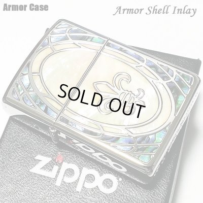 画像1: ZIPPO ジッポ アーマー 重厚 リリー 天然貝象嵌 シェルインレイ ライター 綺麗 シルバー ホワイトシェル 鏡面 おしゃれ かっこいい メンズ レディース プレゼント ギフト 