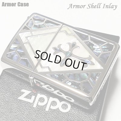 画像1: ZIPPO ジッポ アーマー シェルインレイ 天然貝象嵌 クロス ライター 重厚 シルバー 美しい ホワイトシェル かっこいい おしゃれ メンズ レディース ギフト プレゼント