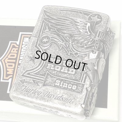 画像1: ZIPPO ライター ハーレーダビッドソン ジッポ アンティークシルバー 銀古美 3面大型メタル イーグル HARLEY-DAVIDSON 日本国内限定モデル かっこいい ギフト
