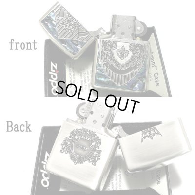 画像4: ZIPPO アーマー シェルシールド ジッポ ライター 深彫 重厚 かっこいい 銀イブシ クリアーコーティング加工 貝貼り シルバー おしゃれ メンズ レディース ギフト