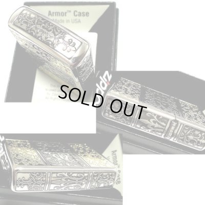 画像4: ZIPPO ライター アーマー 5面 アラベスク ジッポ シルバー＆ゴールド 銀 金 中世模様 かっこいい 5面加工 重厚 メンズ ギフト プレゼント