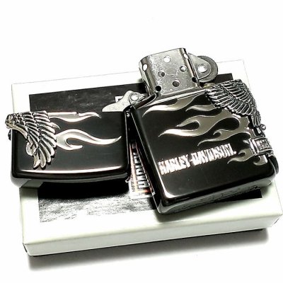 画像5: ZIPPO ハーレーダビッドソン ジッポライター ブラック＆シルバー かっこいい ファイヤー 3面銀燻しメタル イーグル 黒銀 HARLEY-DAVIDSON 日本国内限定モデル ジッポー ギフト