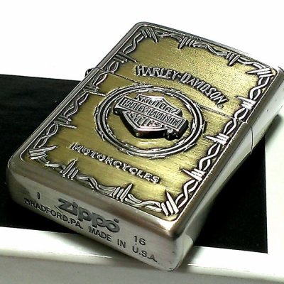 画像4: ZIPPO ライター ハーレーダビッドソン ジッポ アンティーク ブラス＆シルバー 彫刻 かっこいい 日本限定モデル メタル おしゃれ メンズ ギフト プレゼント