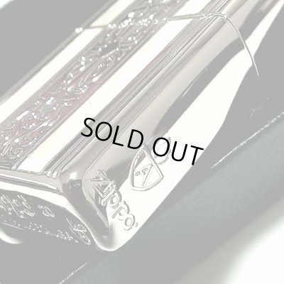 画像5: ジッポ アーマー ZIPPO ライター シェル&アラベスク サイドロゴ シルバー 中世模様 天然貝 ホワイトシェル 銀 両面加工 重厚モデル かっこいい メンズ ギフト プレゼント