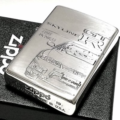 画像7: ZIPPO スカイラインGT-R 生誕50周年記念 ジッポ 車 ライター R33 限定 日産公認モデル GTR-BCNR33 シリアル入り シルバーイブシ 両面加工 かっこいい メンズ ギフト プレゼント