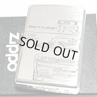 ZIPPO ライター スカイラインGT-R 生誕50周年記念 ジッポ R32 限定 日産公認モデル GTR-BNR32 シリアル入り シルバーイブシ 両面加工 車 かっこいい メンズ ギフト プレゼント