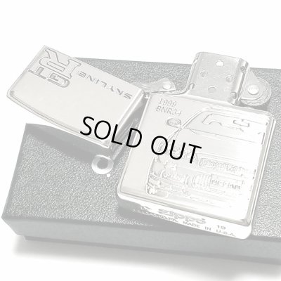 画像5: ZIPPO ライター スカイラインGT-R 生誕50周年記念 車 ジッポ R34 限定 日産公認モデル GTR-BNR34 シリアル入り シルバーイブシ 両面加工 かっこいい メンズ ギフト プレゼント