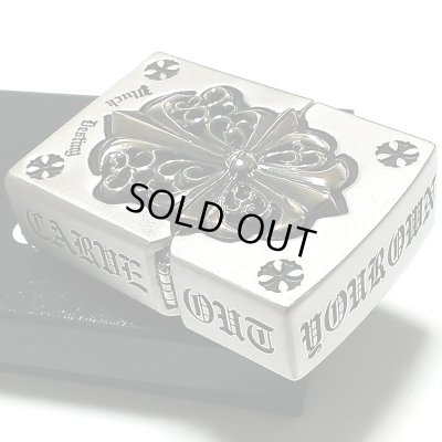 画像3: ZIPPO ライター メタルジャケット ジッポ 超重厚 クロス シルバー＆ゴールド 5面デザイン 艶消し 彫刻 メンズ 銀 十字架 アクセサリー かっこいい ギフト