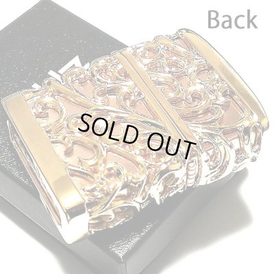 画像4: ZIPPO ライター 超重厚 メタルジャケット ゴールド 豪華 ジッポ 彫刻デザイン デビル 4面加工 金 メンズ ゴールドポリッシュ アクセサリー かっこいい プレゼント ギフト
