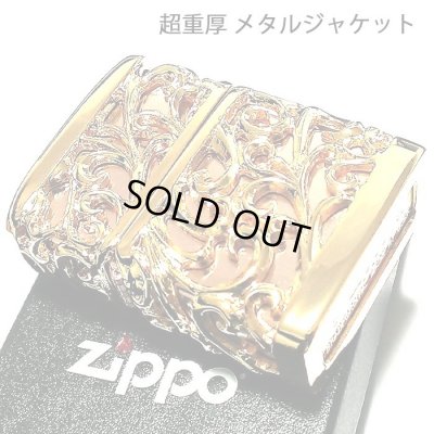 画像2: ZIPPO ライター 超重厚 メタルジャケット ゴールド 豪華 ジッポ 彫刻デザイン デビル 4面加工 金 メンズ ゴールドポリッシュ アクセサリー かっこいい プレゼント ギフト