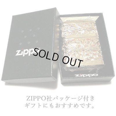 画像6: ZIPPO ライター メタルジャケット 超重厚 ダブルクロス ゴールド ジッポ 4面加工 彫刻デザイン 金 メンズ アクセサリー ゴールドポリッシュ かっこいい 十字架 ギフト プレゼント