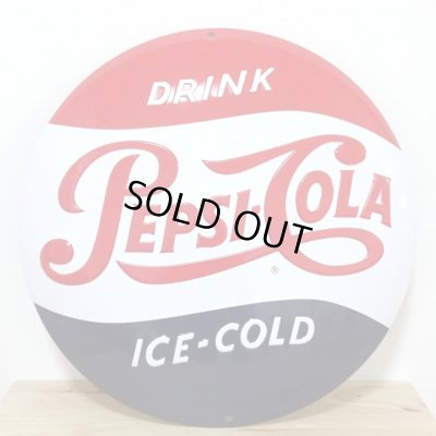 画像1: ブリキ看板 ペプシ アンティーク　珍しい ガレージ 赤 レッド　目立つ プレート 壁飾り 正規ライセンス品 アメリカン 雑貨 インテリア おしゃれ 可愛い サーファー カフェ 店舗