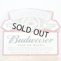 ブリキ看板 BUDWEISER バドワイザー エンボスメタルサイン ガレージ ビール　目立つ プレート 壁飾り 正規ライセンス品 アメリカン 雑貨 インテリア おしゃれ 可愛い サーファー バー 店舗
